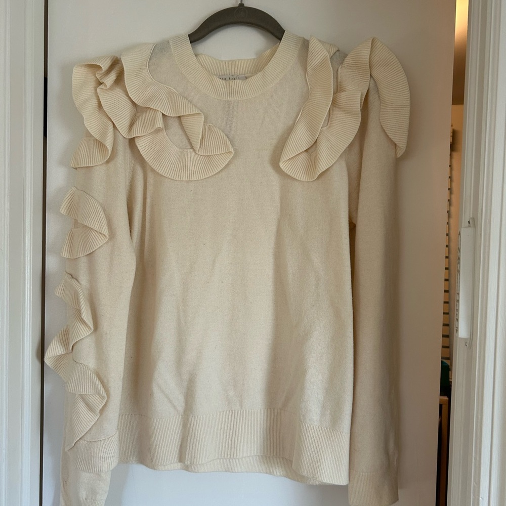 Ted Baker Cream Ruffle Sweater